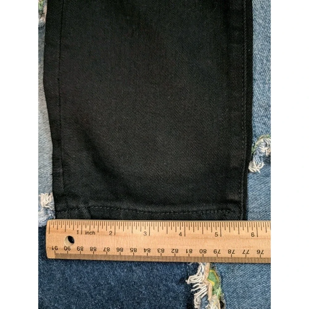 Crysp Denim Jeans Black Distressed Rip Moto Skinny Fit Men's 31 (32x29)‎